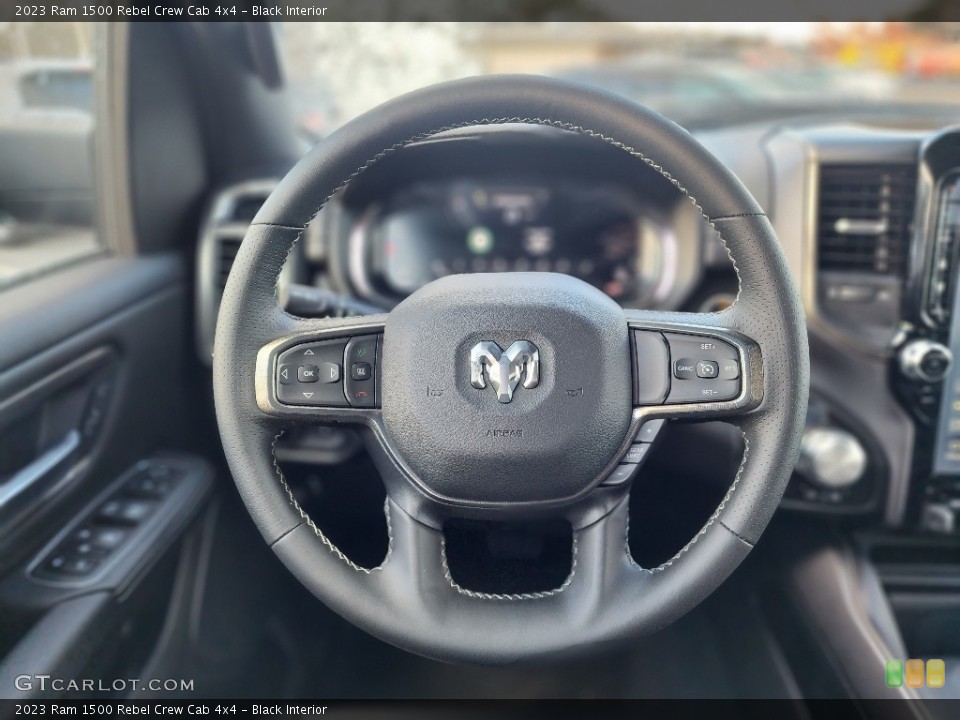 Black Interior Steering Wheel for the 2023 Ram 1500 Rebel Crew Cab 4x4 #145578845
