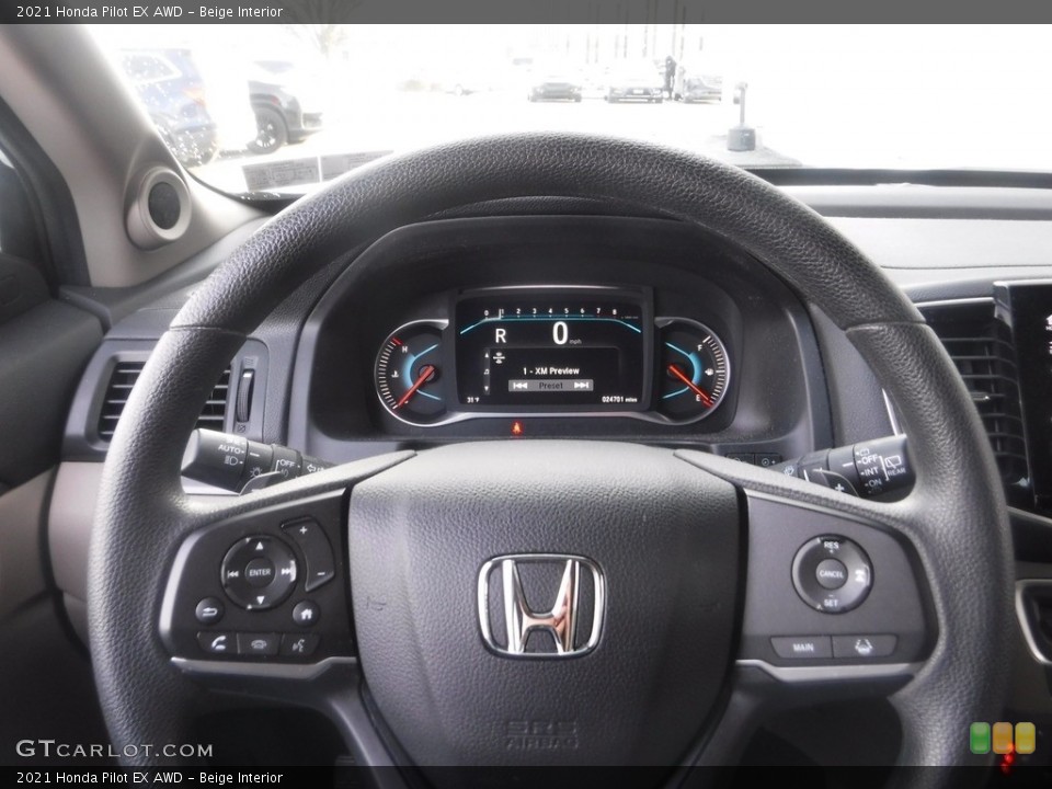 Beige Interior Steering Wheel for the 2021 Honda Pilot EX AWD #145581875