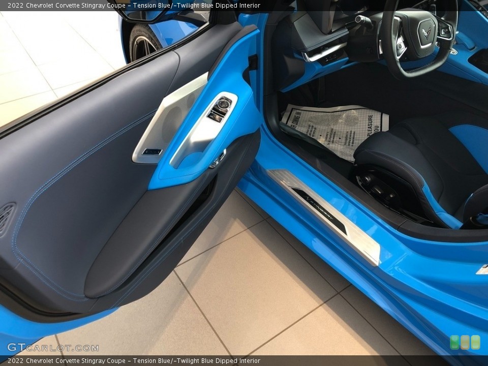 Tension Blue/­Twilight Blue Dipped Interior Door Panel for the 2022 Chevrolet Corvette Stingray Coupe #145583446