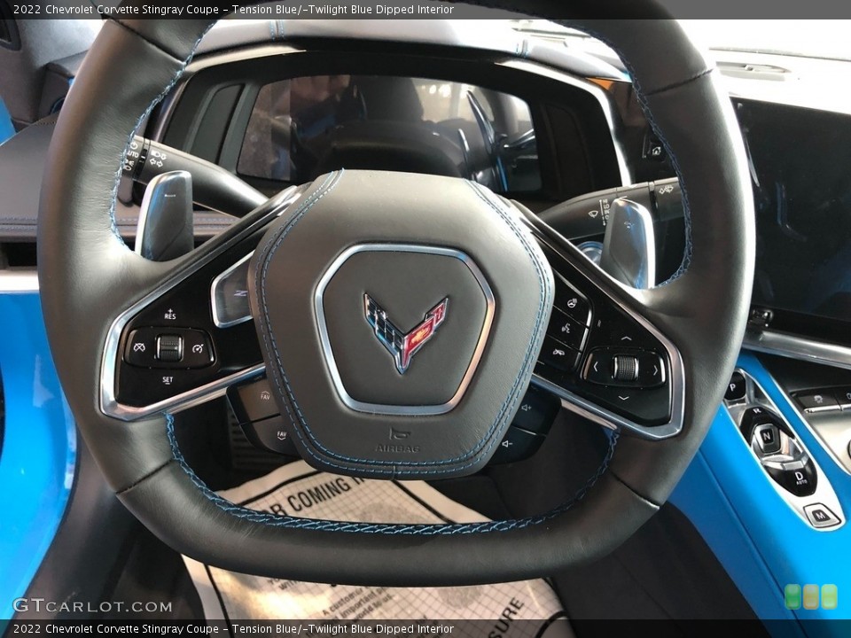 Tension Blue/­Twilight Blue Dipped Interior Steering Wheel for the 2022 Chevrolet Corvette Stingray Coupe #145583525