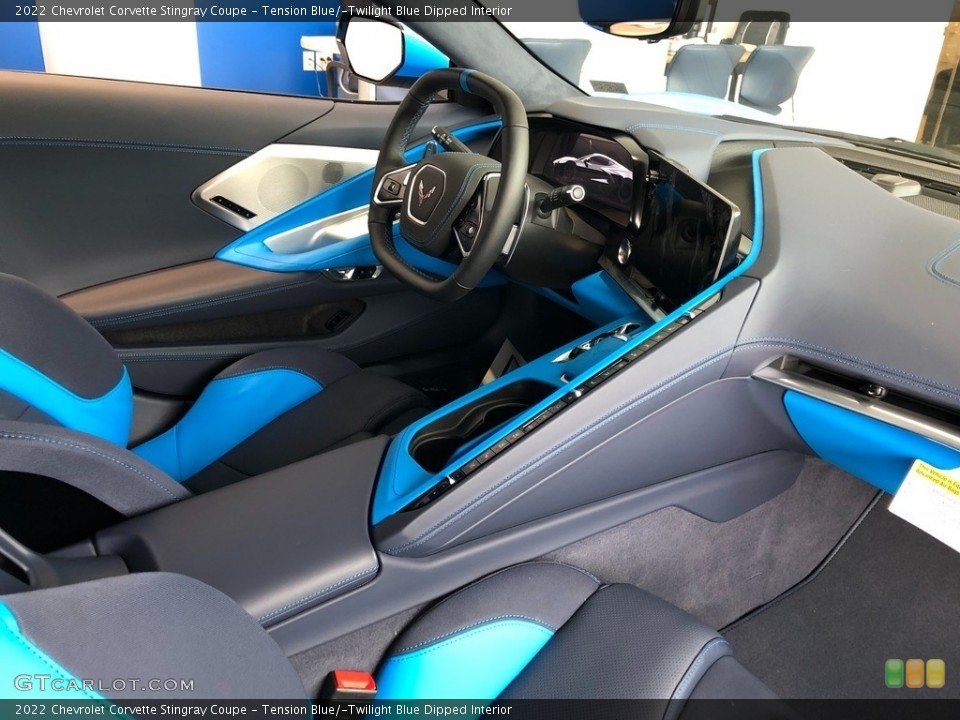 Tension Blue/­Twilight Blue Dipped Interior Dashboard for the 2022 Chevrolet Corvette Stingray Coupe #145583591