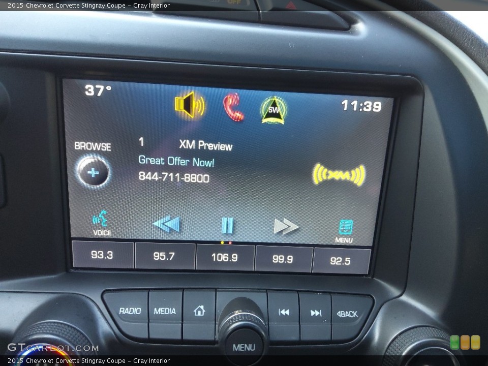 Gray Interior Controls for the 2015 Chevrolet Corvette Stingray Coupe #145587887