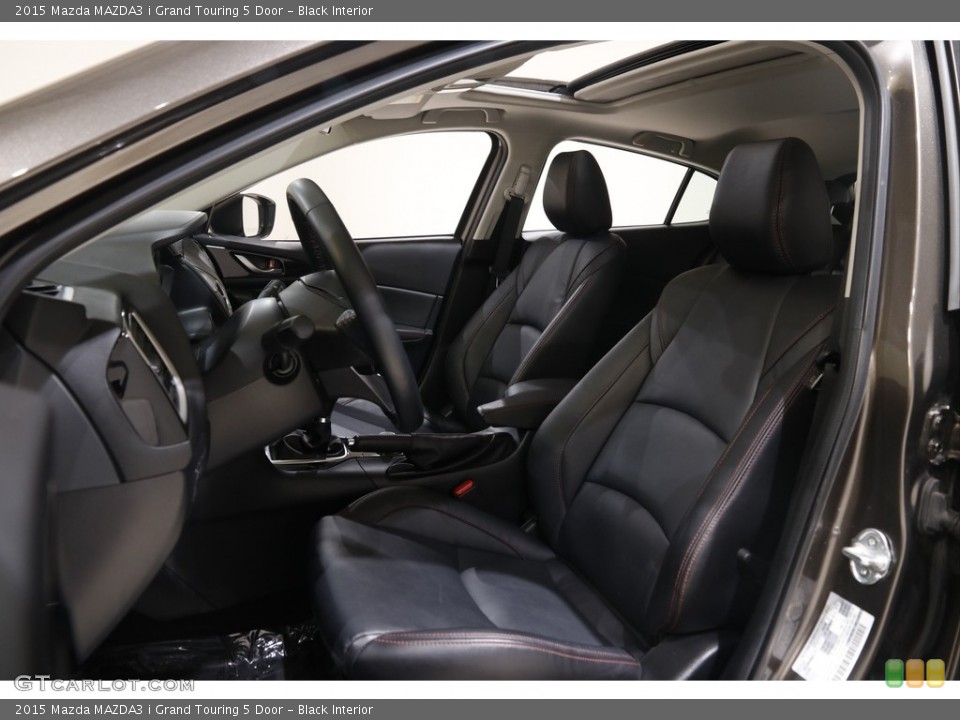 Black Interior Front Seat for the 2015 Mazda MAZDA3 i Grand Touring 5 Door #145592385