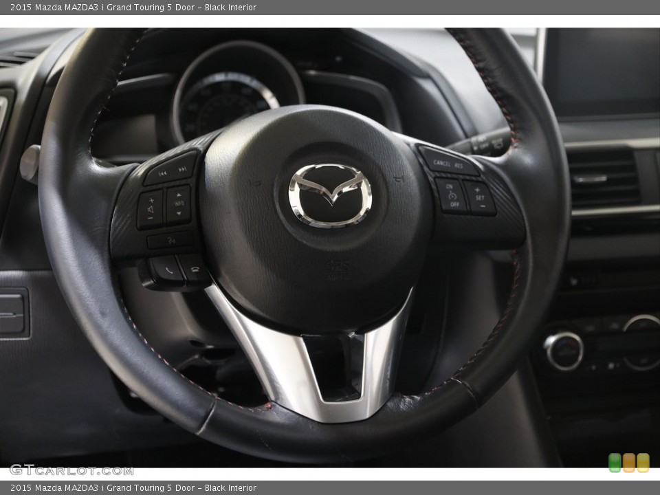 Black Interior Steering Wheel for the 2015 Mazda MAZDA3 i Grand Touring 5 Door #145592433