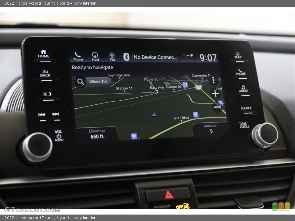 Ivory Interior Navigation for the 2022 Honda Accord Touring Hybrid #145595955