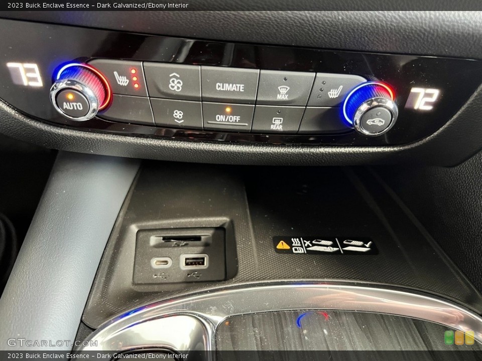 Dark Galvanized/Ebony Interior Controls for the 2023 Buick Enclave Essence #145596830