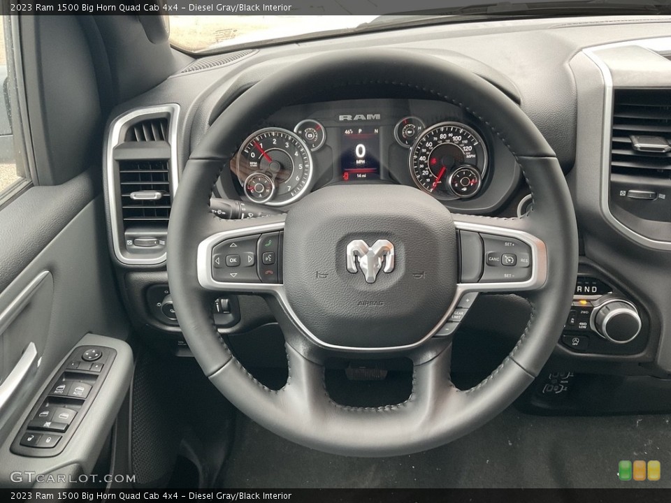 Diesel Gray/Black Interior Steering Wheel for the 2023 Ram 1500 Big Horn Quad Cab 4x4 #145597730