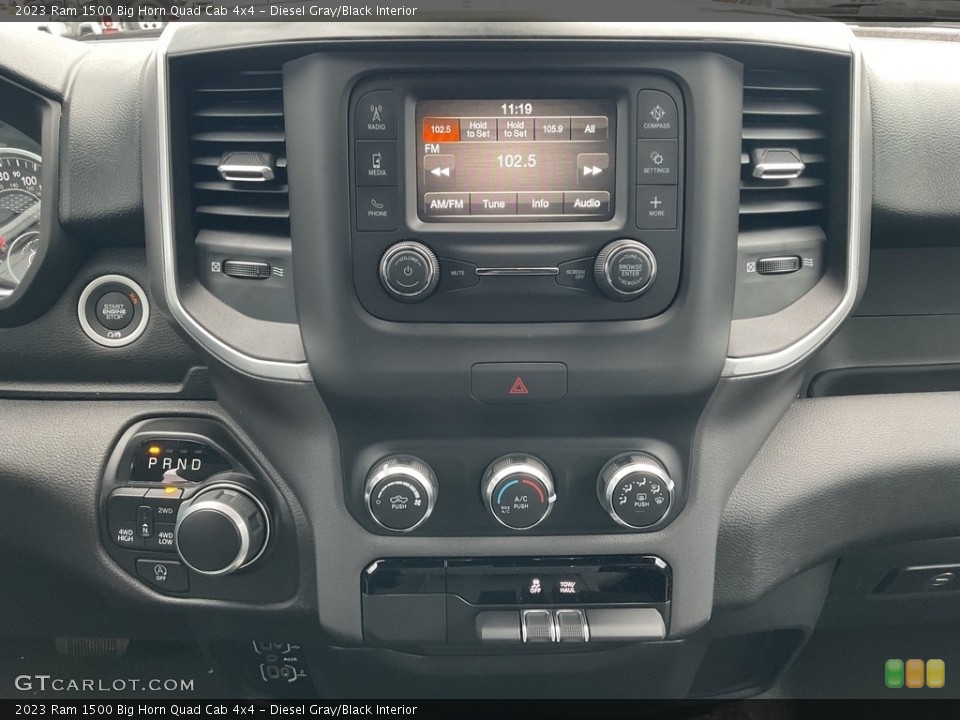 Diesel Gray/Black Interior Controls for the 2023 Ram 1500 Big Horn Quad Cab 4x4 #145597790