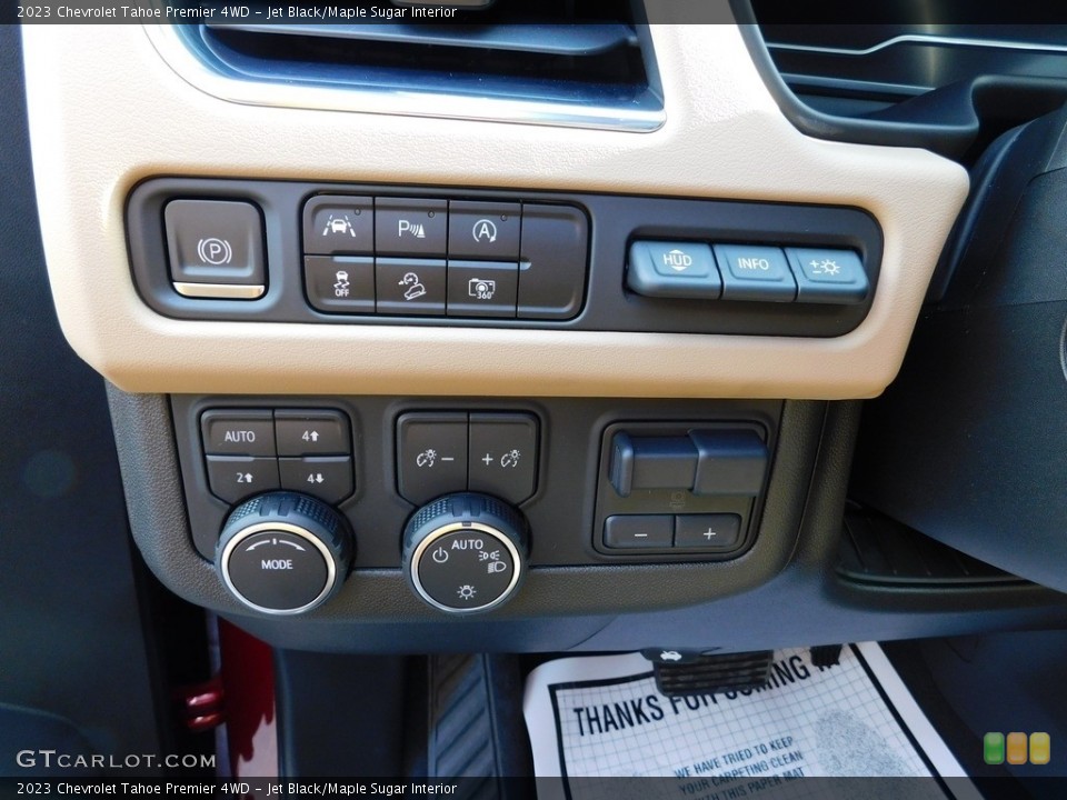 Jet Black/Maple Sugar Interior Controls for the 2023 Chevrolet Tahoe Premier 4WD #145599980