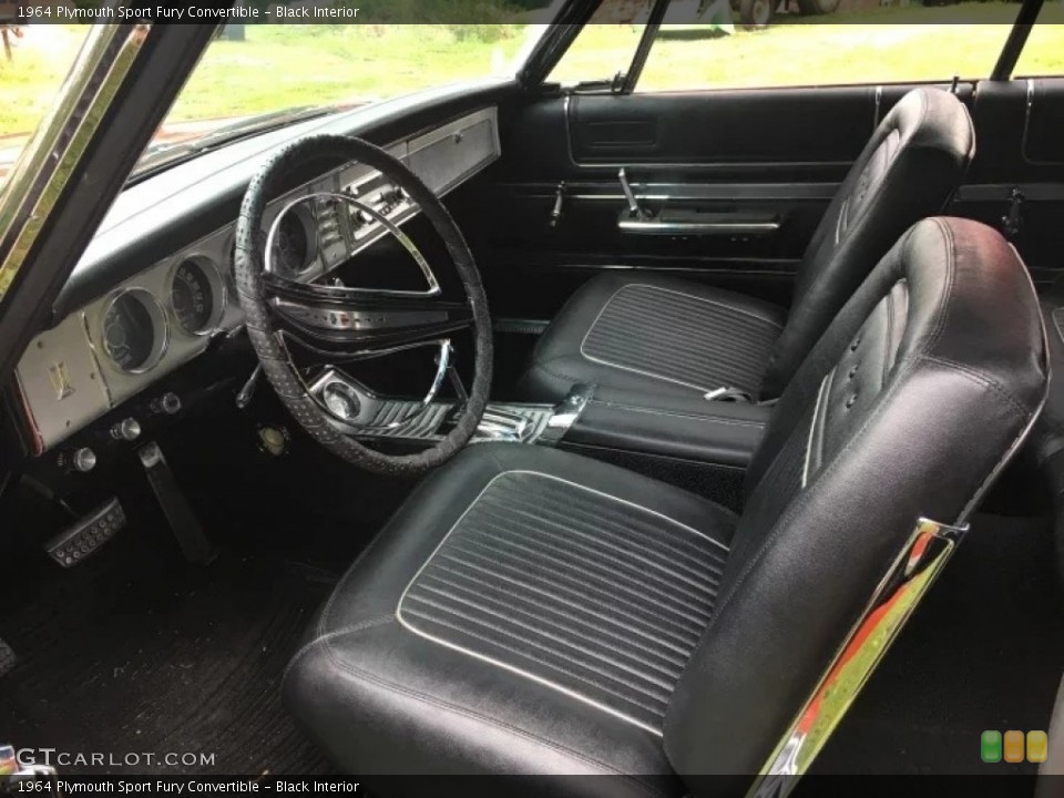 Black Interior Photo for the 1964 Plymouth Sport Fury Convertible #145601948