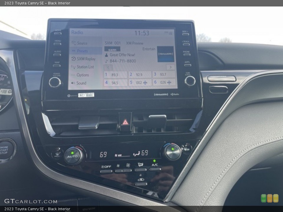 Black Interior Controls for the 2023 Toyota Camry SE #145605708