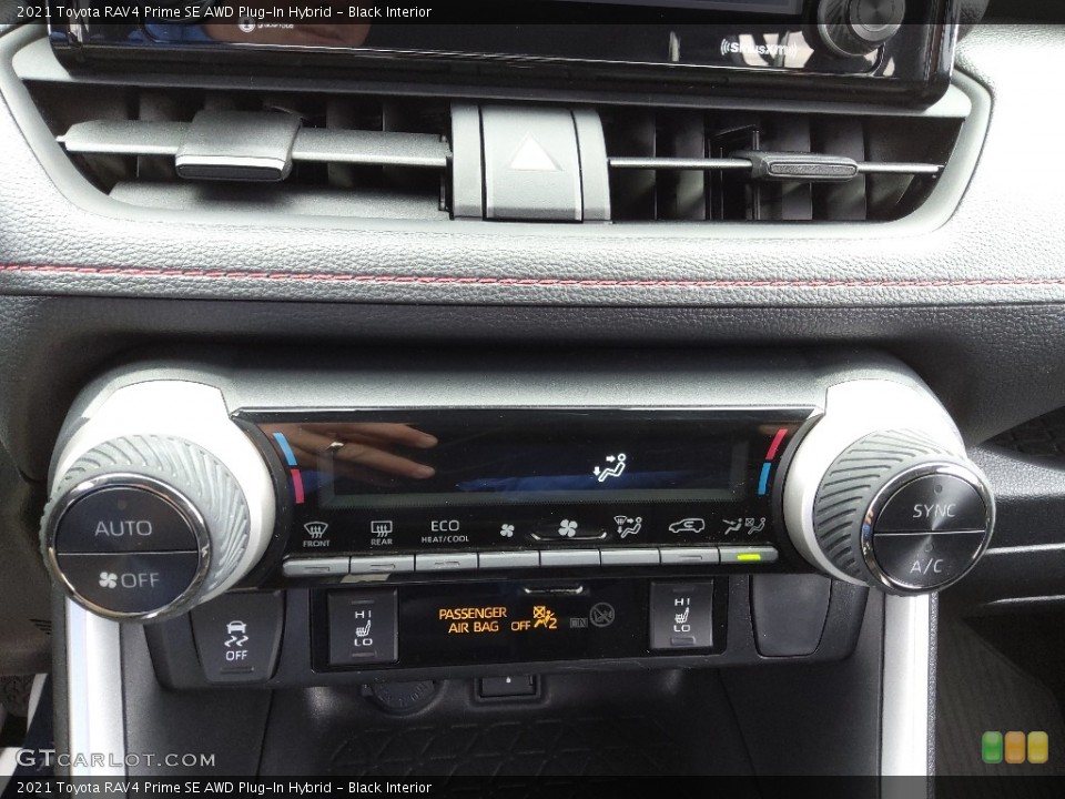 Black Interior Controls for the 2021 Toyota RAV4 Prime SE AWD Plug-In Hybrid #145605855