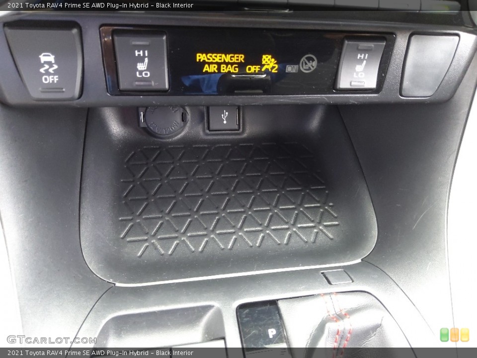 Black Interior Controls for the 2021 Toyota RAV4 Prime SE AWD Plug-In Hybrid #145605879