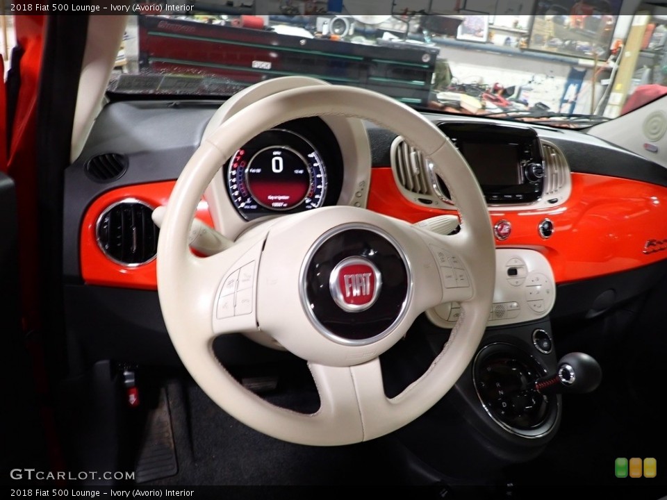 Ivory (Avorio) Interior Steering Wheel for the 2018 Fiat 500 Lounge #145607718