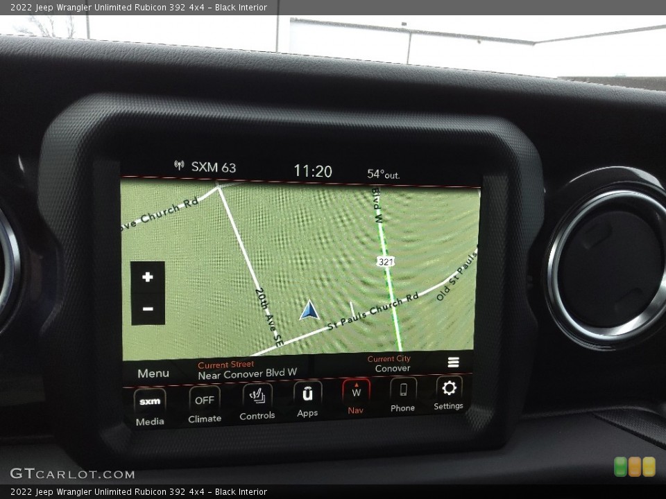 Black Interior Navigation for the 2022 Jeep Wrangler Unlimited Rubicon 392 4x4 #145608218