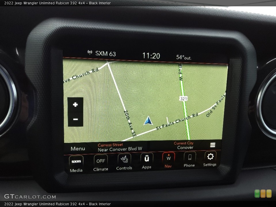 Black Interior Navigation for the 2022 Jeep Wrangler Unlimited Rubicon 392 4x4 #145608279
