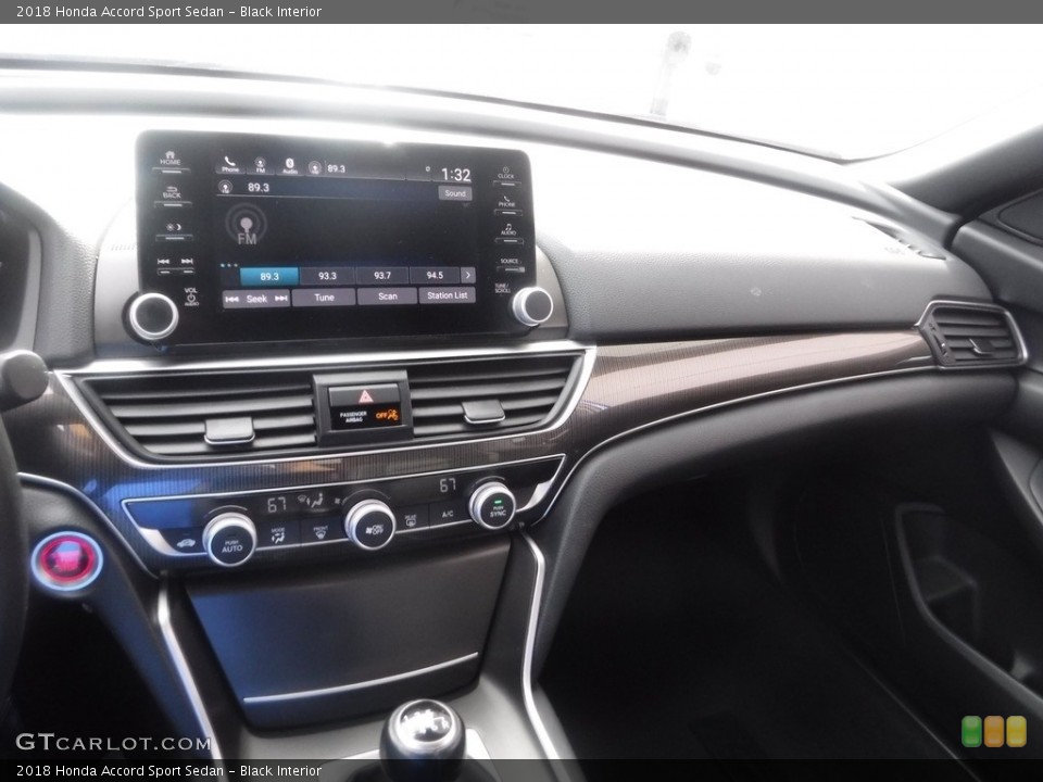 Black Interior Controls for the 2018 Honda Accord Sport Sedan #145615020