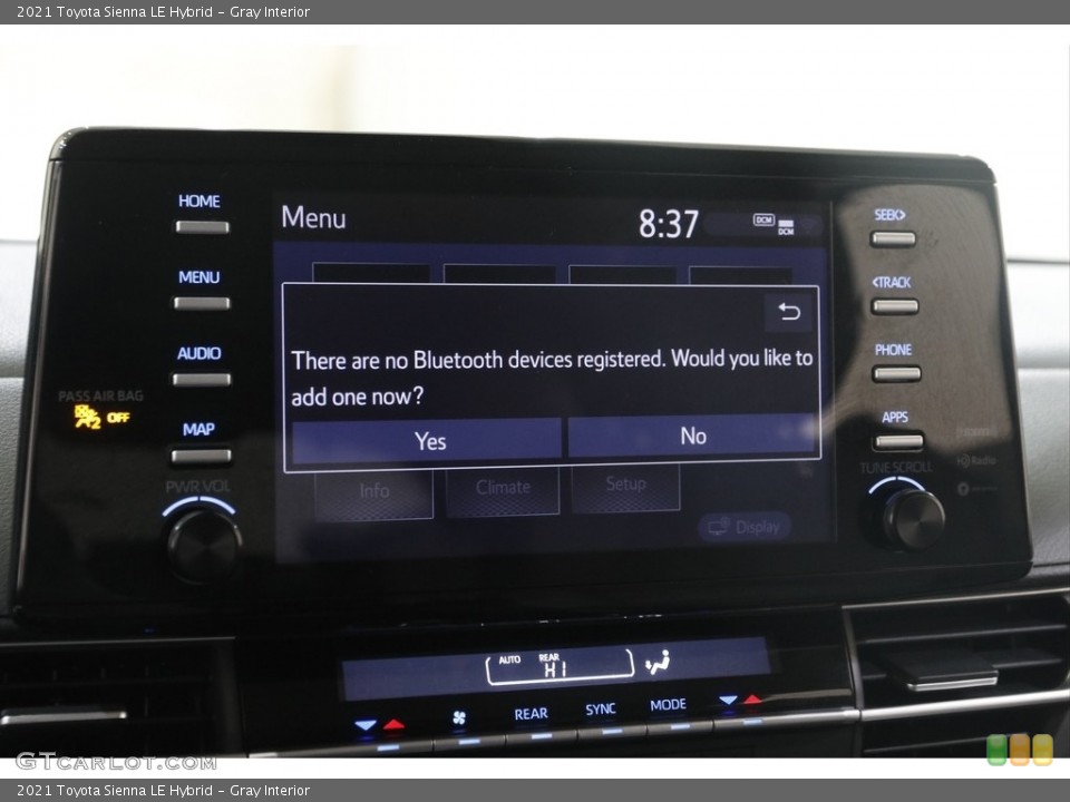 Gray Interior Controls for the 2021 Toyota Sienna LE Hybrid #145615733