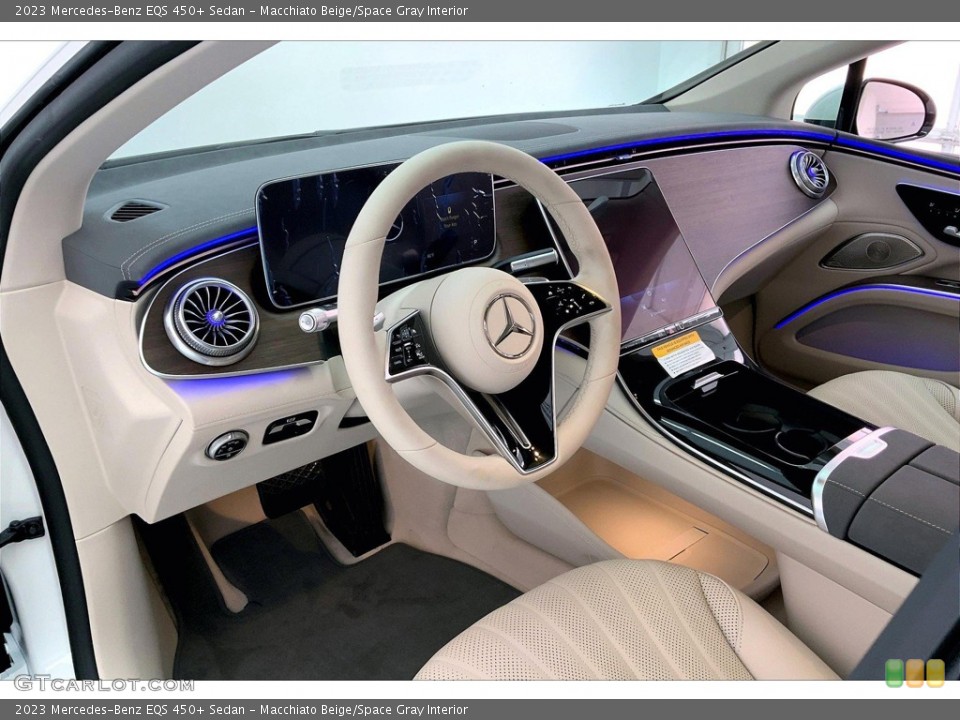 Macchiato Beige/Space Gray Interior Photo for the 2023 Mercedes-Benz EQS 450+ Sedan #145615825