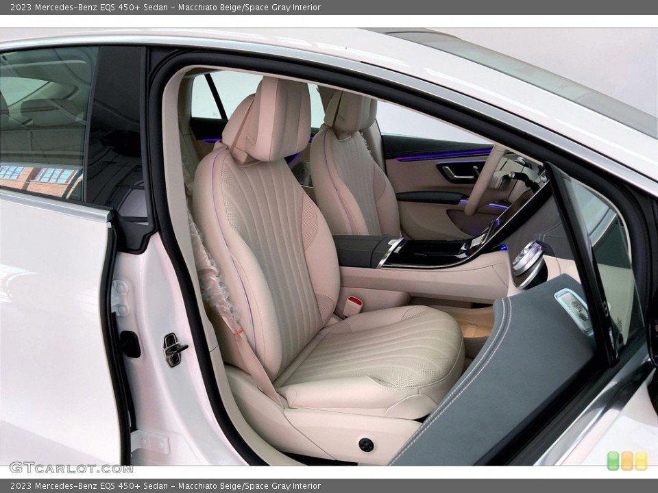 Macchiato Beige/Space Gray Interior Front Seat for the 2023 Mercedes-Benz EQS 450+ Sedan #145615843