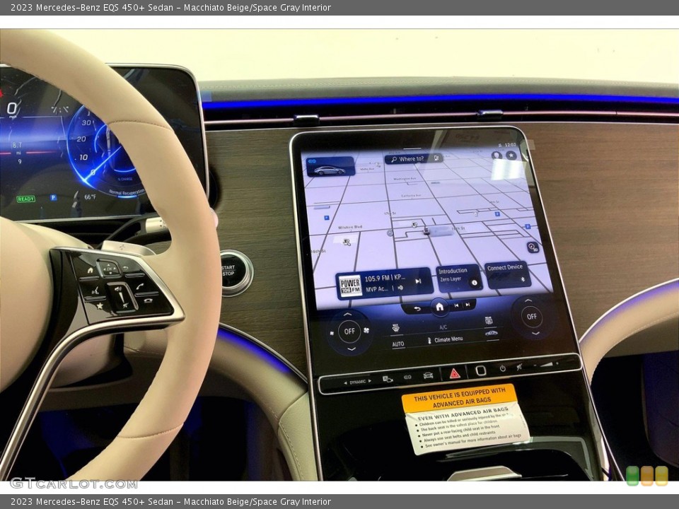 Macchiato Beige/Space Gray Interior Navigation for the 2023 Mercedes-Benz EQS 450+ Sedan #145615901