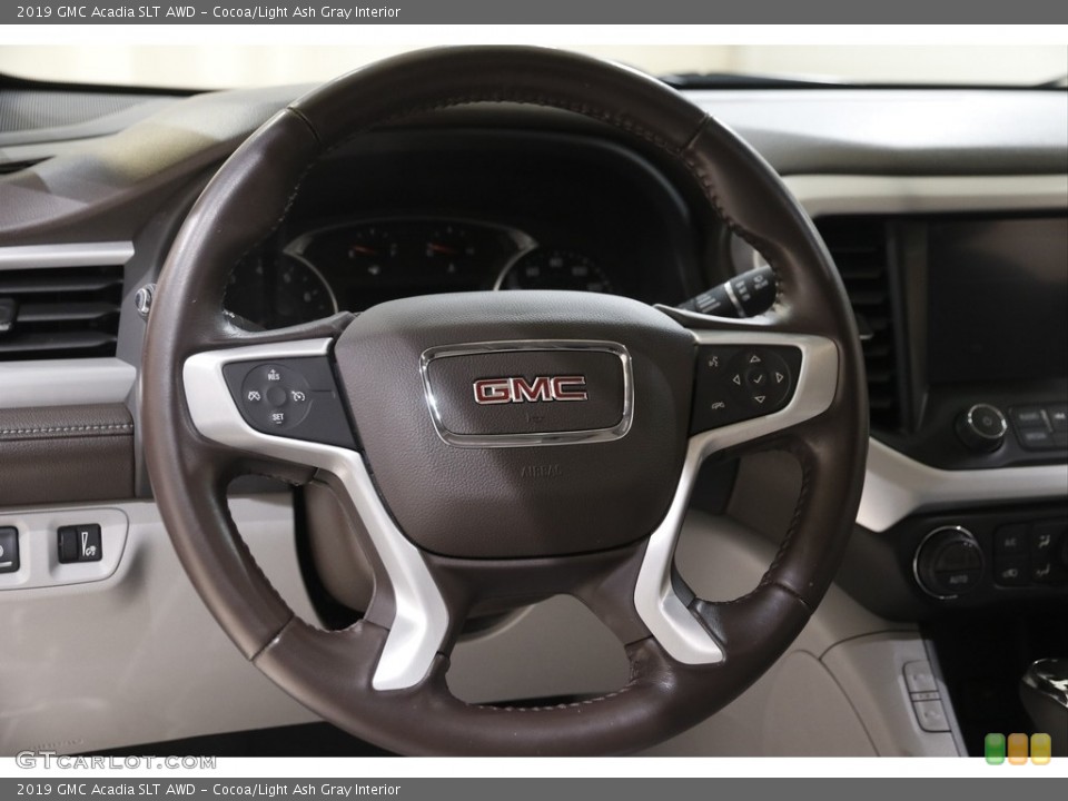 Cocoa/Light Ash Gray Interior Steering Wheel for the 2019 GMC Acadia SLT AWD #145620008