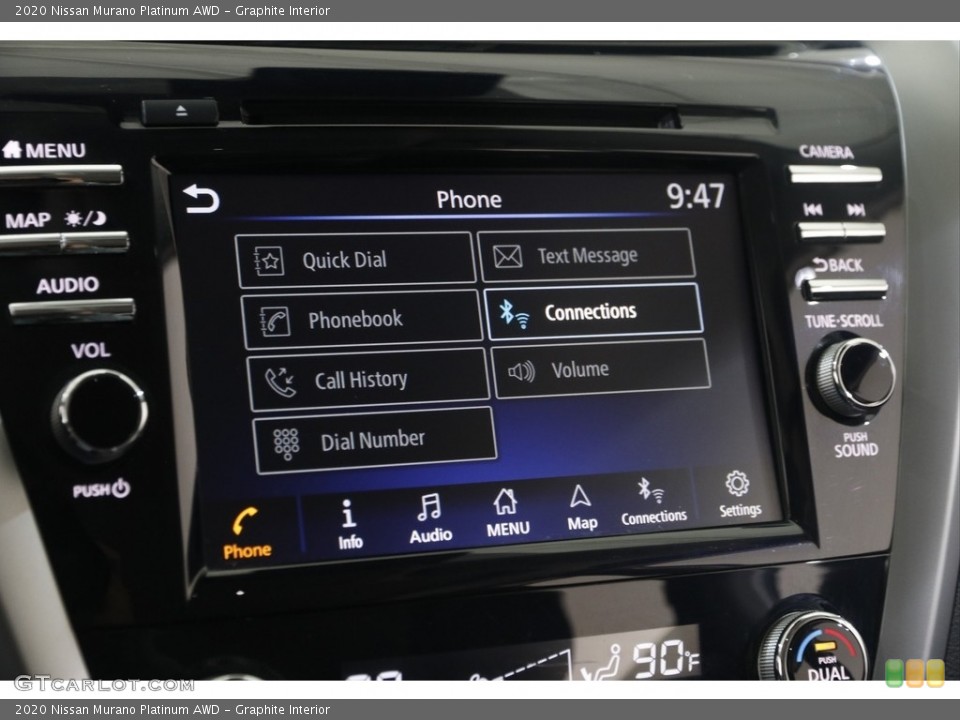 Graphite Interior Controls for the 2020 Nissan Murano Platinum AWD #145620573