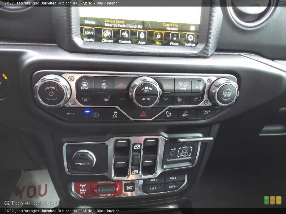 Black Interior Controls for the 2022 Jeep Wrangler Unlimited Rubicon 4XE Hybrid #145621242