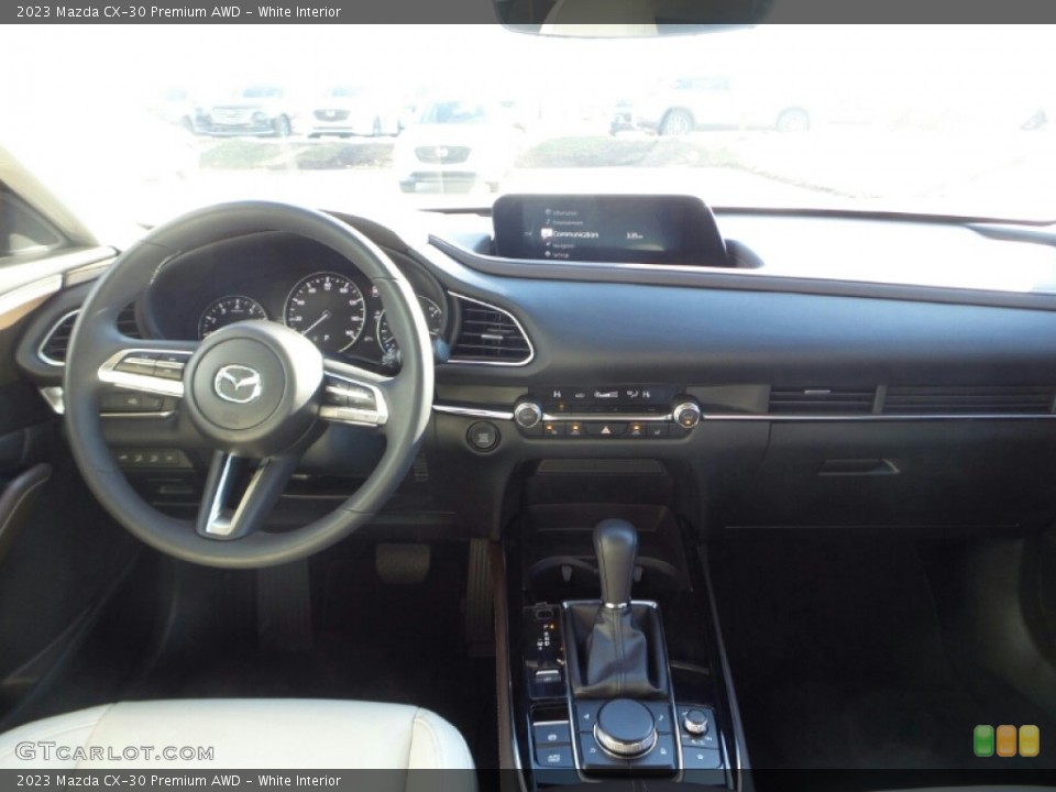 White Interior Dashboard for the 2023 Mazda CX-30 Premium AWD #145625108