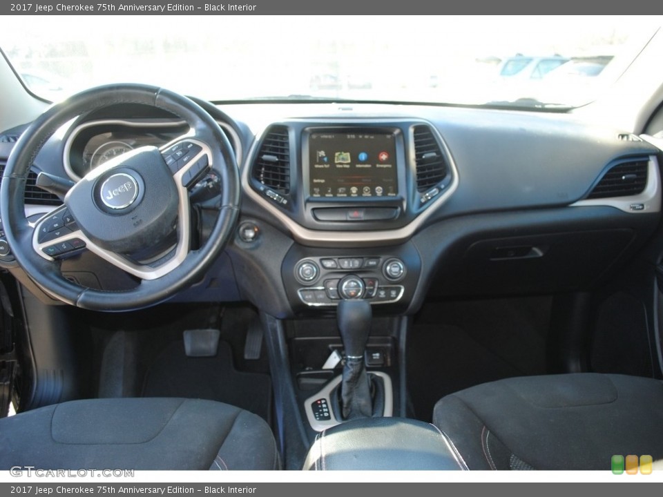 Black Interior Dashboard for the 2017 Jeep Cherokee 75th Anniversary Edition #145625864