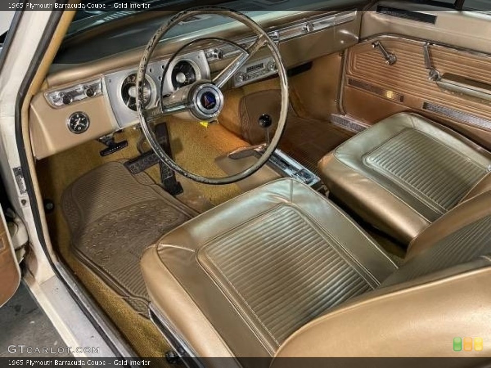 Gold Interior Photo for the 1965 Plymouth Barracuda Coupe #145629542
