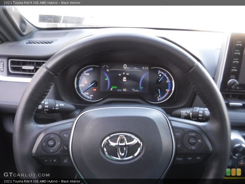 Black Interior Steering Wheel for the 2021 Toyota RAV4 XSE AWD Hybrid #145630211