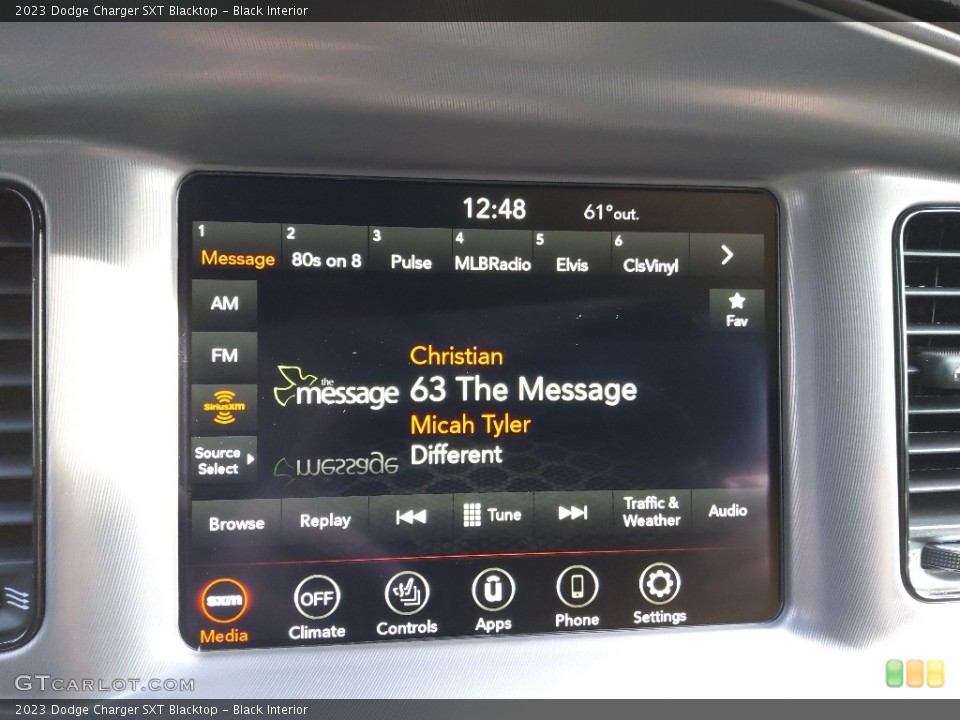 Black Interior Controls for the 2023 Dodge Charger SXT Blacktop #145647916