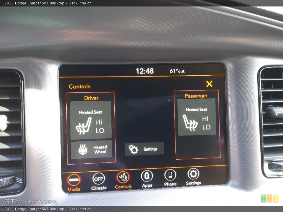 Black Interior Controls for the 2023 Dodge Charger SXT Blacktop #145647940