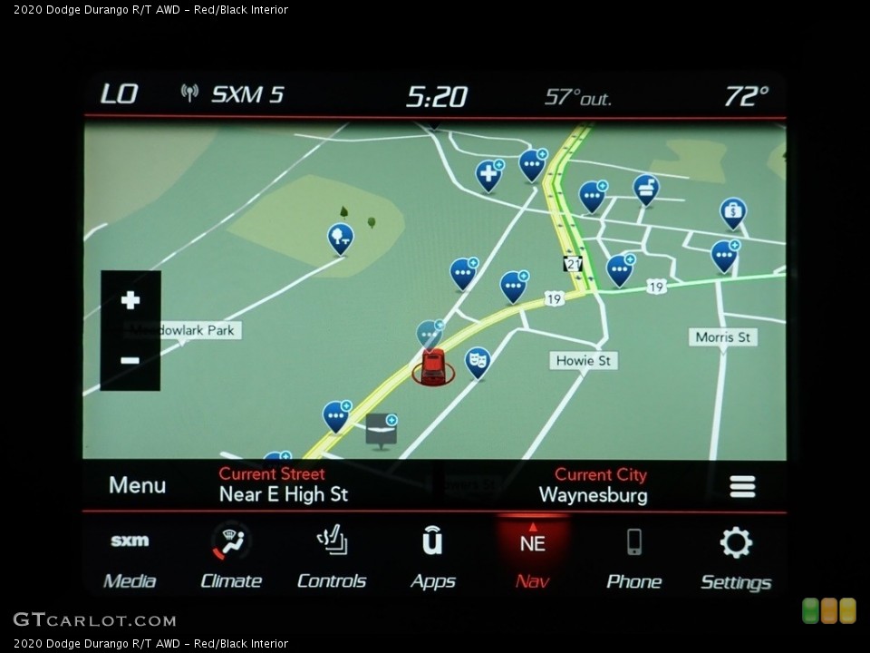 Red/Black Interior Navigation for the 2020 Dodge Durango R/T AWD #145649593