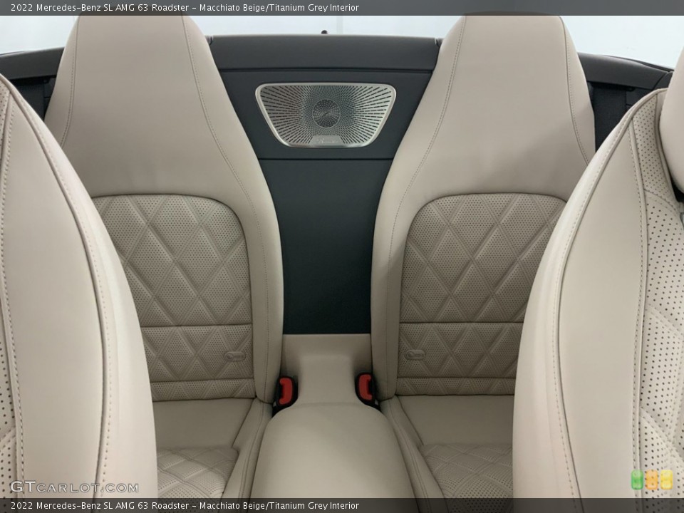 Macchiato Beige/Titanium Grey Interior Rear Seat for the 2022 Mercedes-Benz SL AMG 63 Roadster #145653268