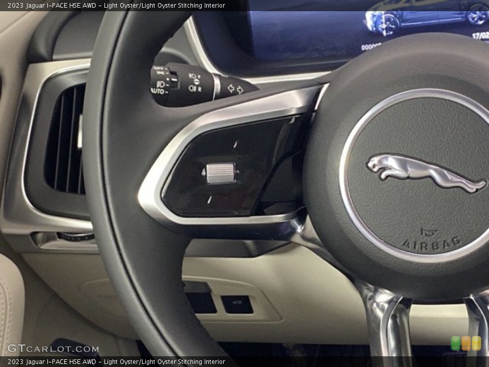 Light Oyster/Light Oyster Stitching Interior Steering Wheel for the 2023 Jaguar I-PACE HSE AWD #145658516