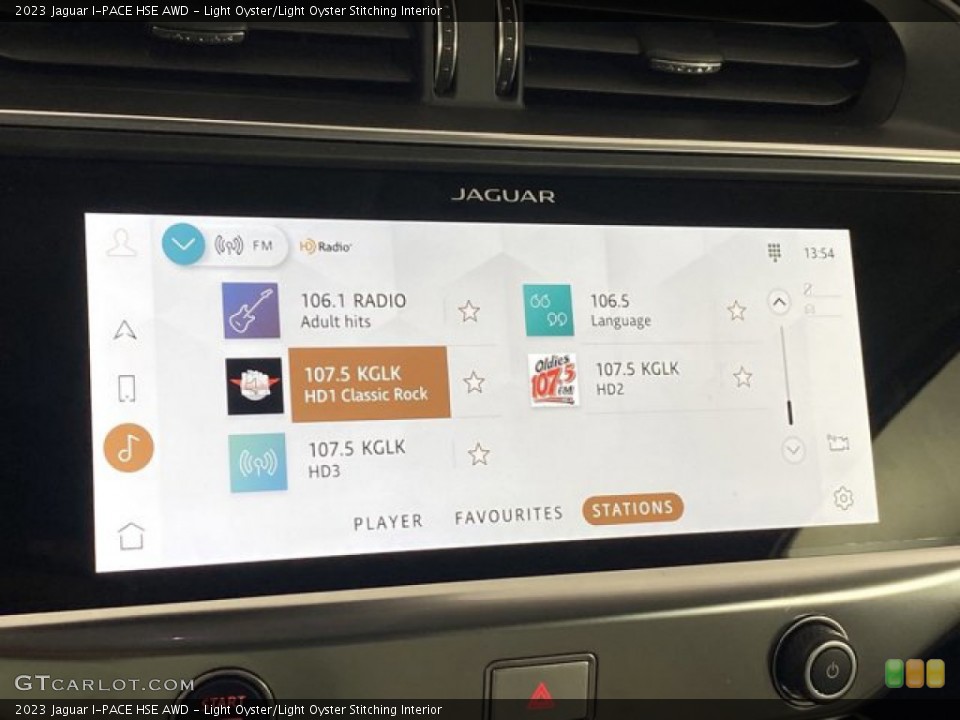 Light Oyster/Light Oyster Stitching Interior Controls for the 2023 Jaguar I-PACE HSE AWD #145658565