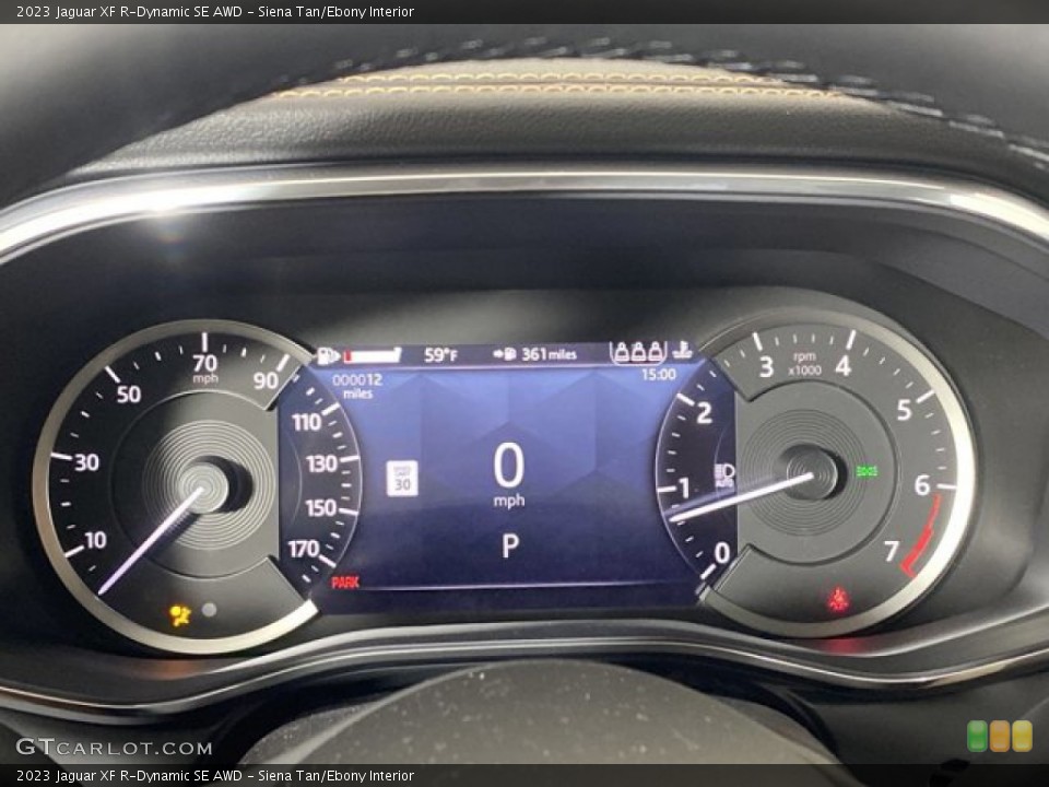 Siena Tan/Ebony Interior Gauges for the 2023 Jaguar XF R-Dynamic SE AWD #145659008