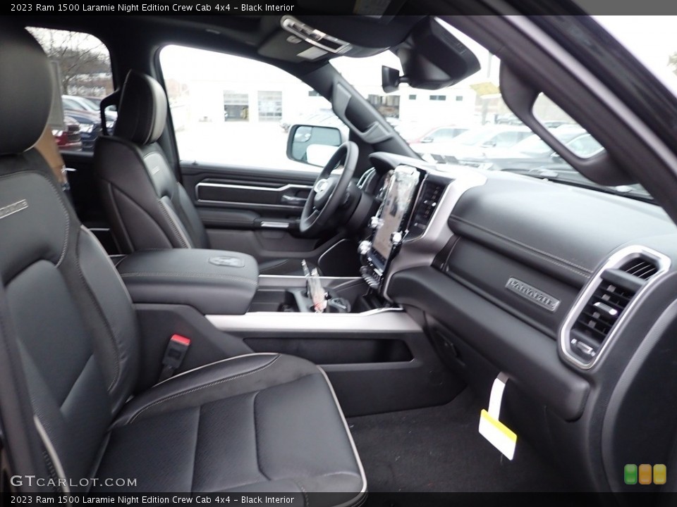Black Interior Front Seat for the 2023 Ram 1500 Laramie Night Edition Crew Cab 4x4 #145660809
