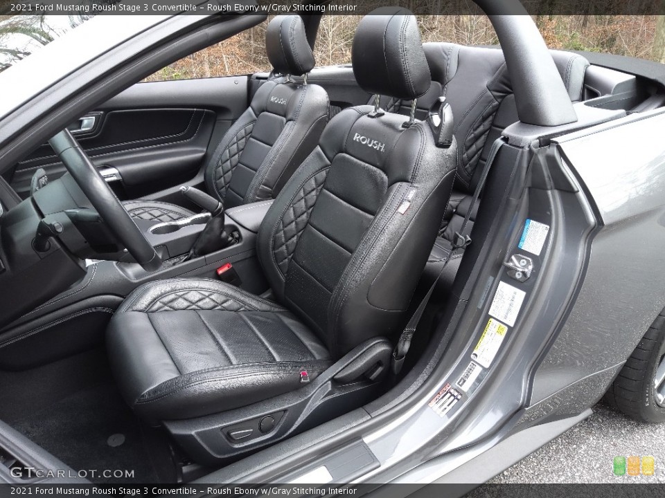 Roush Ebony w/Gray Stitching 2021 Ford Mustang Interiors