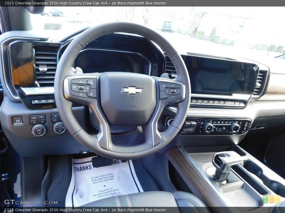 Jet Black/Nightshift Blue Interior Dashboard for the 2023 Chevrolet Silverado 1500 High Country Crew Cab 4x4 #145664274