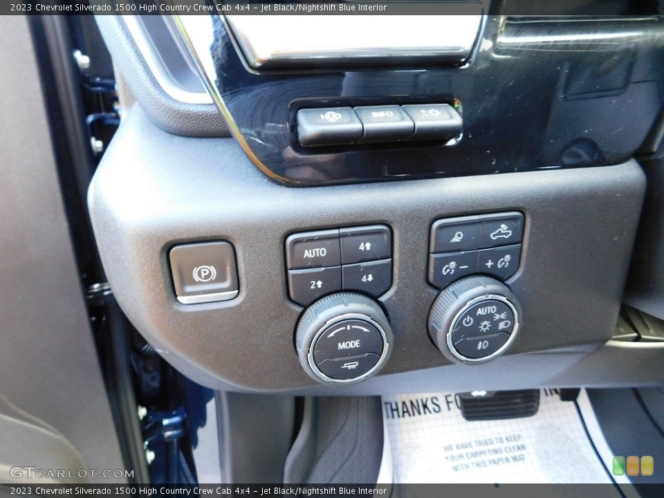 Jet Black/Nightshift Blue Interior Controls for the 2023 Chevrolet Silverado 1500 High Country Crew Cab 4x4 #145664379