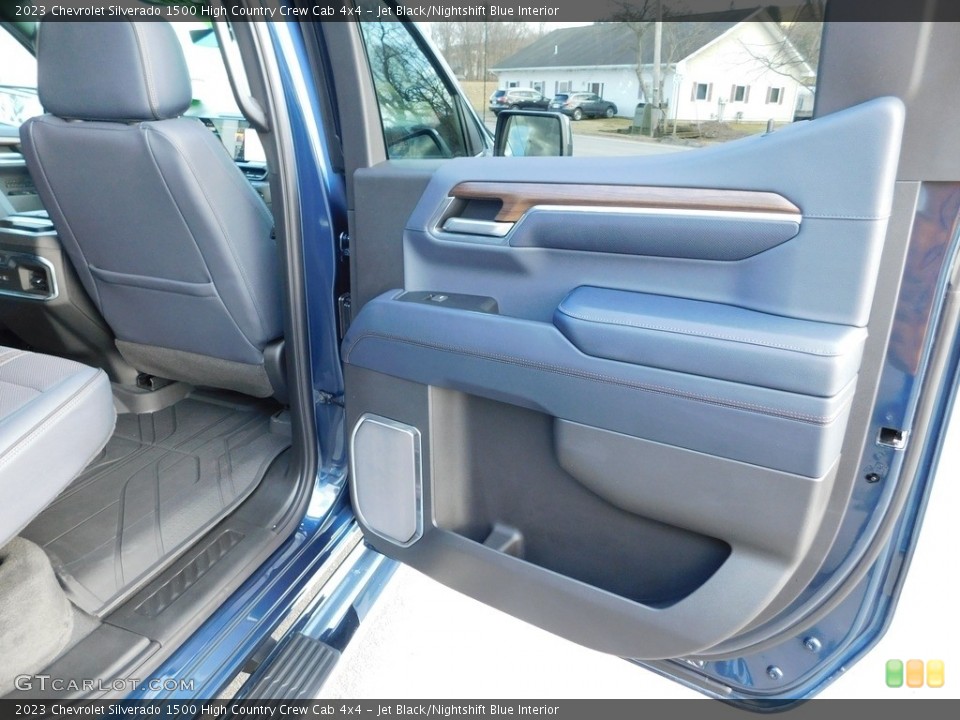 Jet Black/Nightshift Blue Interior Door Panel for the 2023 Chevrolet Silverado 1500 High Country Crew Cab 4x4 #145664868