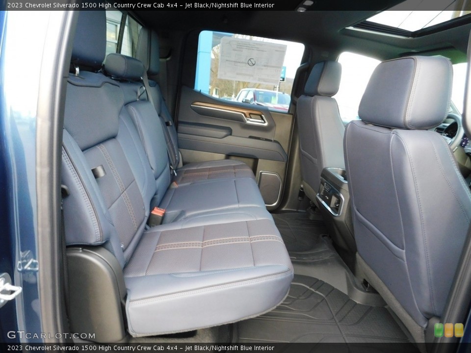Jet Black/Nightshift Blue Interior Rear Seat for the 2023 Chevrolet Silverado 1500 High Country Crew Cab 4x4 #145664889