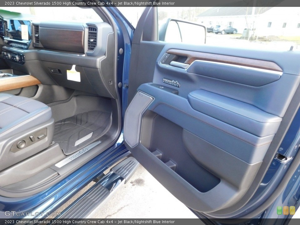 Jet Black/Nightshift Blue Interior Door Panel for the 2023 Chevrolet Silverado 1500 High Country Crew Cab 4x4 #145664907