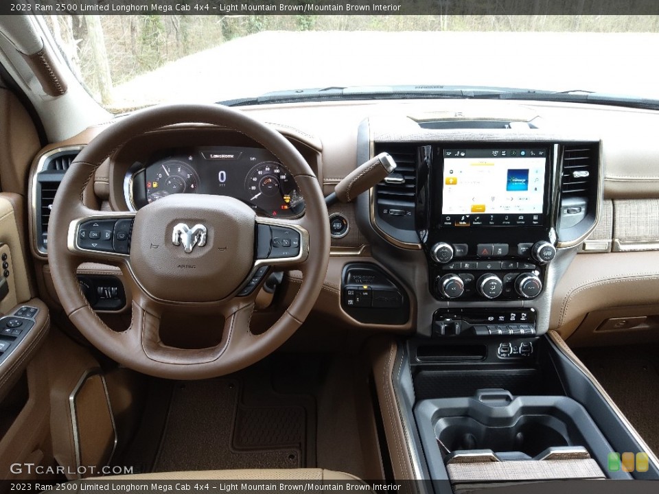 Light Mountain Brown/Mountain Brown Interior Dashboard for the 2023 Ram 2500 Limited Longhorn Mega Cab 4x4 #145665938