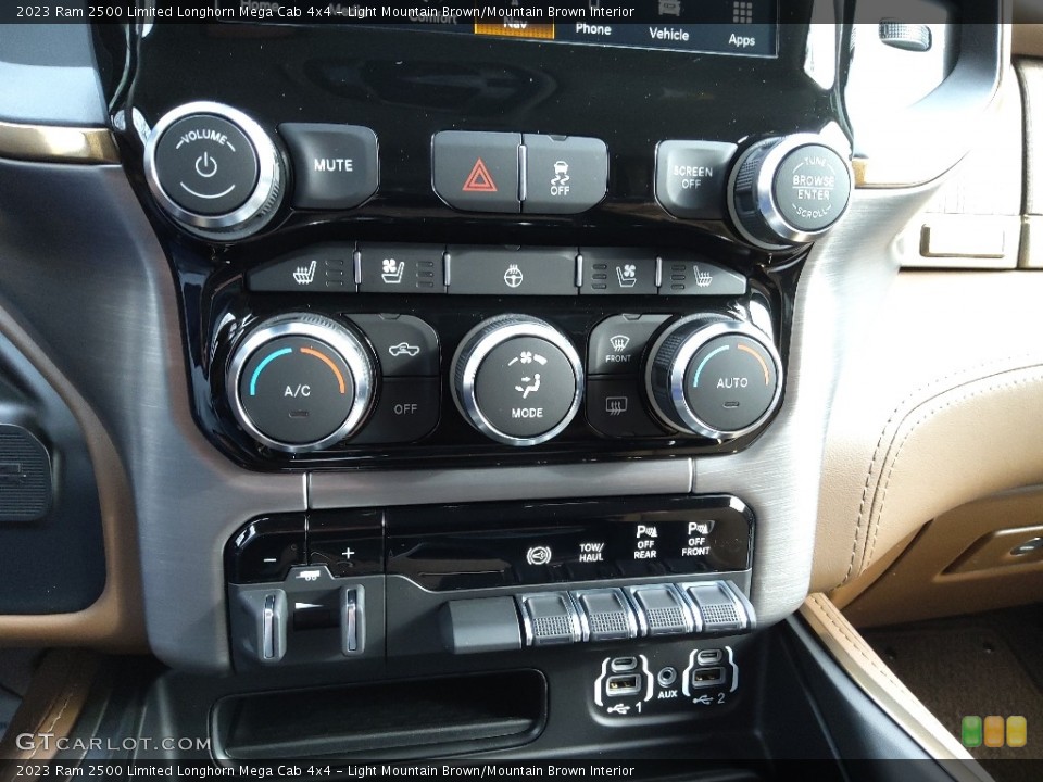 Light Mountain Brown/Mountain Brown Interior Controls for the 2023 Ram 2500 Limited Longhorn Mega Cab 4x4 #145666117