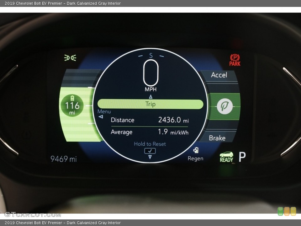 Dark Galvanized Gray Interior Gauges for the 2019 Chevrolet Bolt EV Premier #145669423