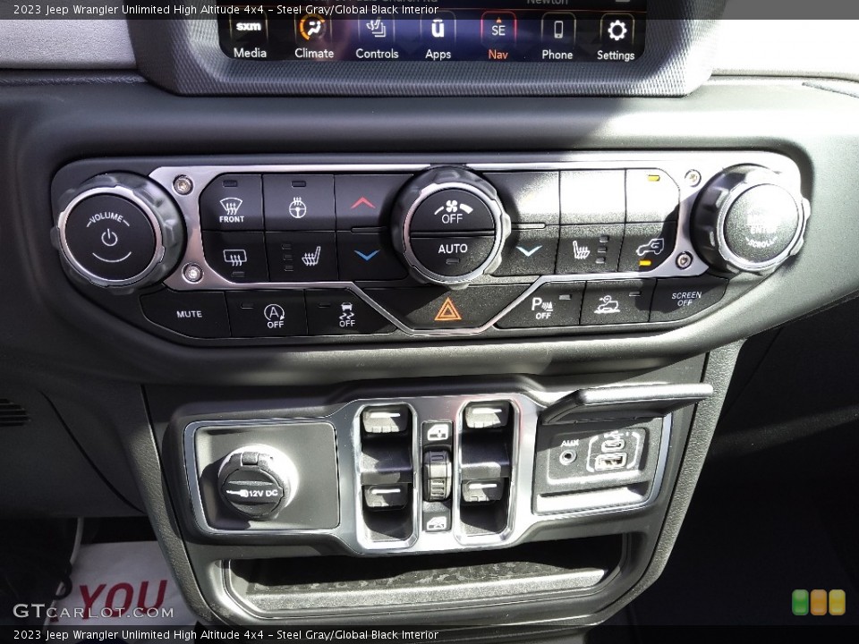 Steel Gray/Global Black Interior Controls for the 2023 Jeep Wrangler Unlimited High Altitude 4x4 #145671049